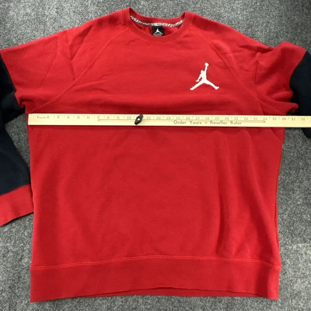 Jordan Jumpman Crewneck Sweatshirt Men's XXL Red Black Fleece Sportswear